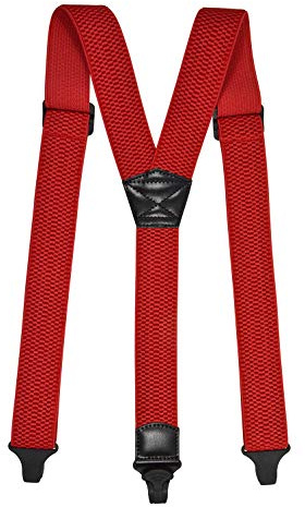 Olata tunga Y-formade flygplatshängslen med plastklämmor, 4 cm - Röd