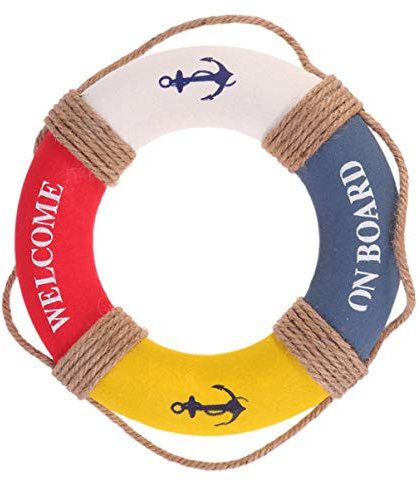 PRETYZOOM 30cm Deko Rettungsring Schaumstoff Vintage Retro Schwimmkreis Welcome on Board Reifen Dekoration Deko zum Aufhängen für Bar Fenster Hintergrund Wanddeko