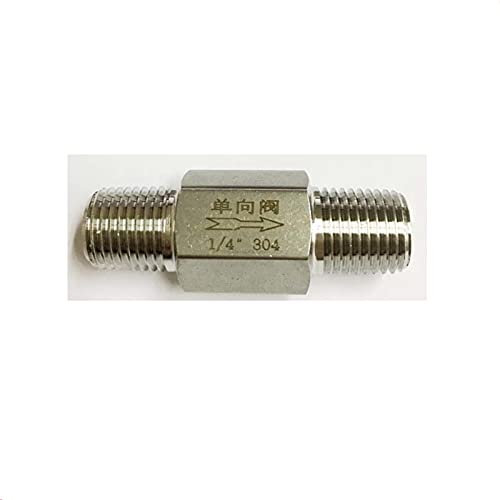 SUOFEILAIMU-VANNES Clapet Anti-Retour 1 / 4inch 3 / 8inch 1 / 2inch Filetage mâle en Acier Inoxydable 304 pneumatique hydraulique 1 Voie Simple clapet Anti-Retour (Specification : 1/4)