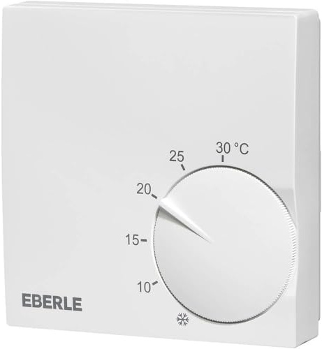 Eberle Raumregler Polarweiß (extra Flach, Temperaturregler von 5 - 30 Grad) 131170151100