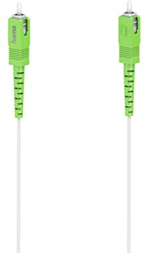 Hama - Cable de fibra óptica de red (2 m, 10 años de garantía, para caja naranja/BOUYGUES/SFR, conexión SC/APC a SC/UPC, cable sin halógeno LSZH para Internet de alta velocidad, color blanco