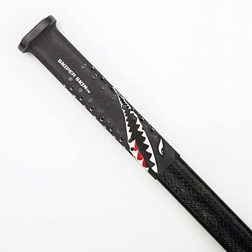SNIPER SKIN ICT Hockey Grip, Fits Adult and Kids Sticks, Easy Install, Durable, Better Than Hockey Tape, Ideal Team Swag, Tacked Feel - Black Tiger Shark