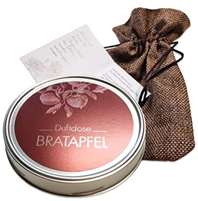 KK Raumduft aus der Dose | Duftgel - Made in Germany | 1 x Duftdose Bratapfel 70 g | Attraktives Geschenkset |Im Jutesäckchen verpackt |