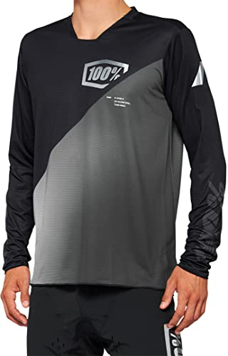 100% Rcore Mountain Biking Jersey - Down Hill/Enduro Riding Apparel Black/Grey