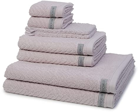 Ross - 8 teiliges Frottier-Set - Smart (2 X Wasch- 2 X Gäste- 2 X Dusch- 2 X Handtuch im Set) - 520 g/m2 - Baumwolle - Frottee - saugstark - weich und flauschig - Stein