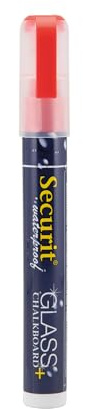 SECURIT - Rotulador de Tiza Líquida Impermeable - Para Superficies No Porosas (Pizarra, Vidrio, Metal, Espejo, etc.) - Punta Fina 2-6 mm - Rojo
