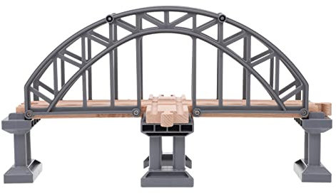 Zerodeko Eisenbahngleise Brückenspielzeug Spielzeugeisenbahn Zubehör Mini-Brückengestell Eisenbahngleisbrücke Holzkreuz Eisenbahn Spielzeug Kinderspielzeug (Grau) Zug Zug