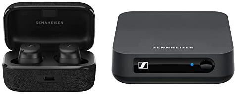 Sennheiser MOMENTUM True Wireless 3 - Cuffie Bluetooth in-ear, Per musica e telefonate Nero & 508258 Trasmettitore audio Bluetooth BT T100 per Hi-Fi o Home Entertainment Nero