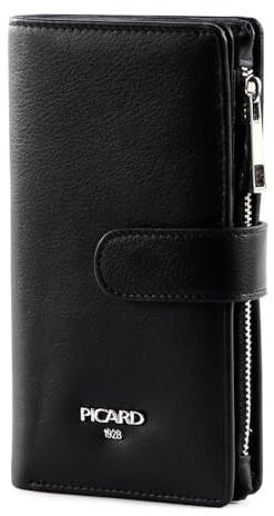 Picard Geldbörse Bingo 7930 für Damen aus Rindsleder in der Farbe Schwarz, 16 x 9 x 3 cm, 7930342001