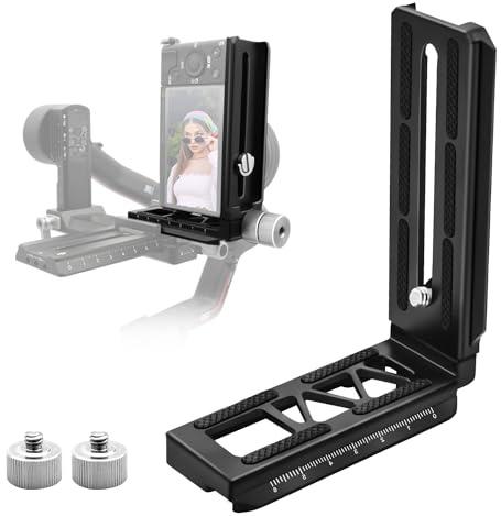 WEWOGA Aluminium-L-Halterung, horizontal, vertikal, Schalter, Kardan-L-Griff, Schnellwechselplatte, kompatibel mit DJI Ronin RS2 RSC2 RS3 RS 3 Pro Gimbal Stabilisator Kamerastativ Einbeinstativ