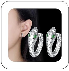 Yienate Schlange Ohrringe Winzige Schlange Ohrmanschette Silber Huggie Serpent Hoops Ohrringe Coole Tasche Schlange Ohr Jacke Aussage Tier Ohrmanschette Ohrringe Schmuck Für Frauen Und Mädchen