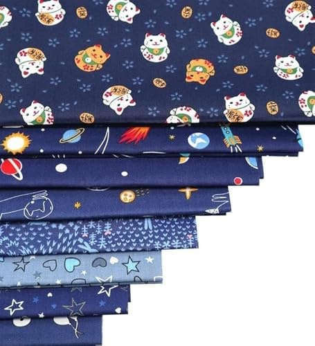 Crafts Fabrics Ltd 8 Stück (40 cm x 50 cm), graue geometrische Fat-Quarter-Bündel, 100% Baumwollstoff, ideal für Quilten, Patchwork, Kunst und Handwerk, Babykleidung, DIY-Bastelprojekte, Collage