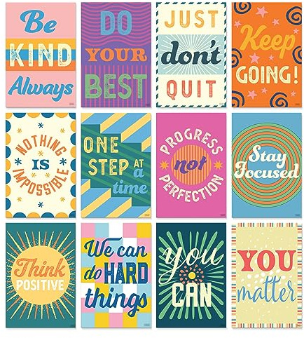 Sweetzer & Orange S&O Postcards for Mailing - Postcards Bulk Pack w/Inspirational Messages - 60 4x6 colorful cards to appreciate Kids, Teacher Feedback cards to students, Decor sheets for Kids