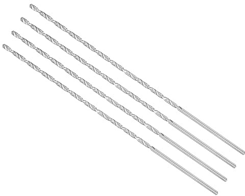 CoCud 4Stk Extra Lange Spiralbohrer Bohrer 3mm Bohrer Durchmesser | Drehbohrer, Schnellarbeitsstahl, 200mm Gesamt Länge, Für Gehärtetes Metall Holzarbeiten Plastik Aluminium