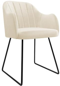 Mirjan24 Esszimmerstuhl Fyzei, B:52 x H:78 x T:56 cm, Polsterstuhl Beine aus Metall Gepolsterte Sitzfläche und Lehne Stuhl für Arbeitszimmer Esszimmer Küchenstuhl (Schwarz/Magic Velvet 2250)