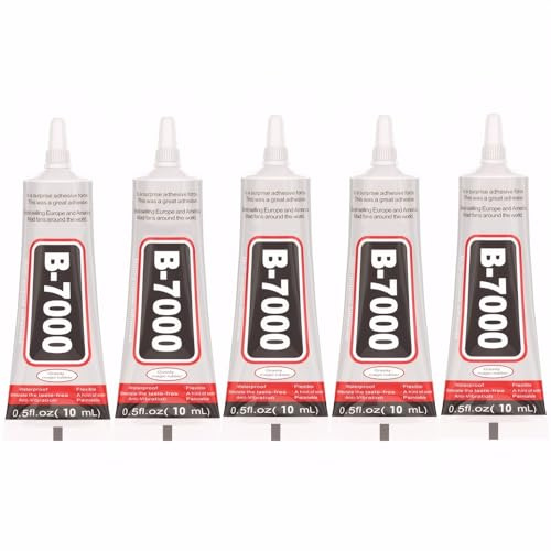 LINXINS B7000 Glue, 5PCS 10ML Super Glue Multi-Function Glues Transparent Paste Adhesive Superglue for Phone Jewelry Glass Wood Fabric Crafts