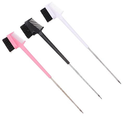 DOITOOL 3stücke Teiliges Doppelköpfiger Augenbrauen Und Wimpernkamm Für Präzise Pflege Tragbares Make-up-tool Gemischten Farben Für Zuhause Und Unterwegs