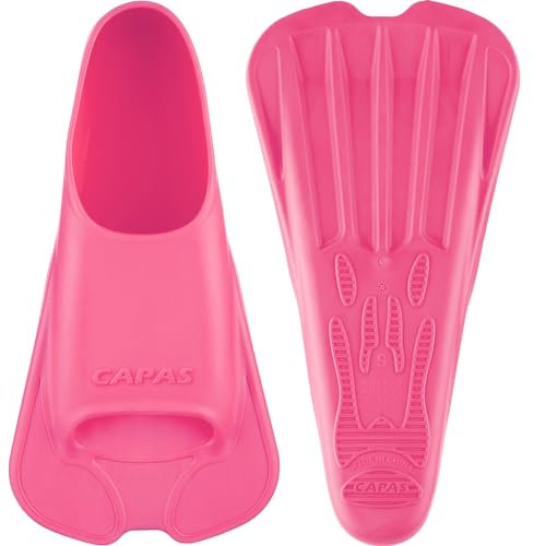 CAPAS Kurze Trainingsflossen für Schwimmen | Komfortable Silikon Schwimmflossen | Kurzflossen | Taucherflossen | Unisex Flossen für Kinder Erwachsene | Kurze Klinge Beinstärke aufbauen (W Rosa, M)