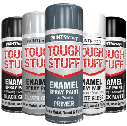AlezyB 1 x Enamel Grey Primer 400ml Tough Stuff Hard Wearing Smooth Aerosol for Metal Wood Plastic