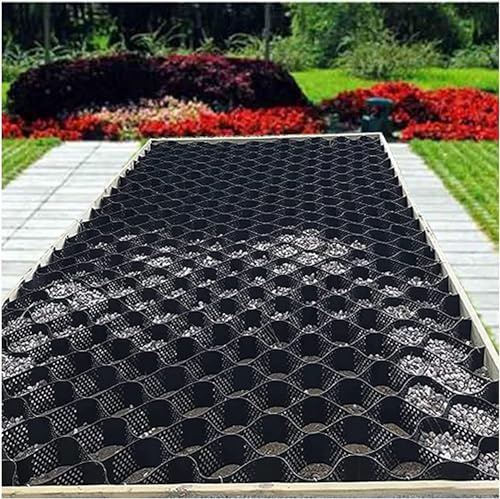 HOBIBA Geogrid with High Drainage Holes, Honeycomb Ground Grid, and Peat Gravel Stabilized Geogrid for Front Yard Landscape Stabilisation (Size:4m x 6m (13ft x 19.5ft))