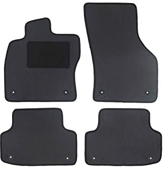 Fußmatten passend für Volvo C30 Typ 533 (Baujahr 2006-2012), Deluxe grau | 4-TLG | Umrandung braun