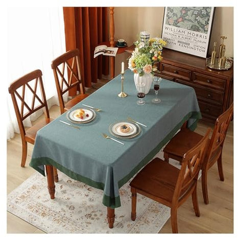 Daesar Tischdecke 90x140CM Polyester, Tischtuch Abwaschbar Outdoor Einfarbig Nordisch Grau Blau Tischdecken für Draußen Party Garten