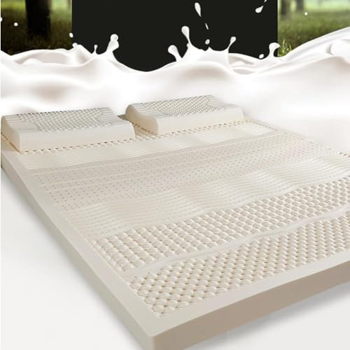 BGDTEFJDZ Latex Matratze Toper - natürliche Latex -Matratze, Hotel Premium Futon Matratze Topper 100% natürlicher Latexboden Schlafpolster,4in,140x200cm(55x79in)