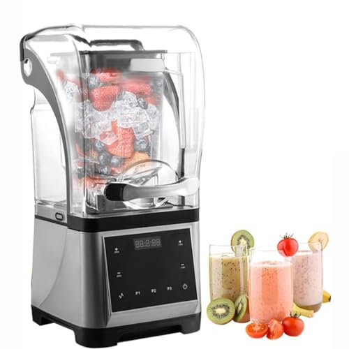 Macchina ghiaccio tritato commerciale,frullatore elettrico professionale 1800W,frullatore con supporto multifunzionale 1,8L cappuccio silenzioso,velocità regolabile regolazione della temporizzazione(T
