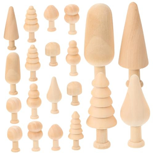 ULDIGI 20stücke Unbehandelte Mini-holzbäume Zum Bemalen Und Basteln Holzbaumdekorationen Zum Malen Färben Und Verzieren Für Diy-projekte Und Heimwerker