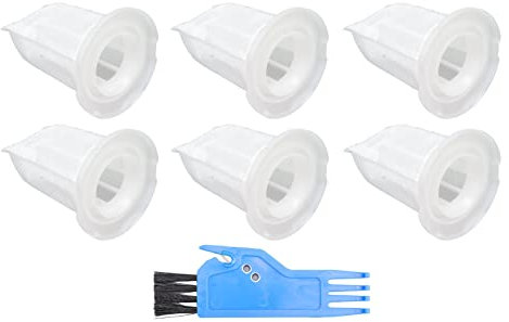 Kuuleyn Remplacement des filtres d'aspirateur, aspirateur à main sans fil lavable, 6 filtres de remplacement pour Vorwerk Kobold avec 1 brosse plate pour Vorwerk Kobold VC100