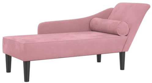 vidaXL Chaiselongue mit Kissen Rosa Samt