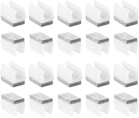 QUARKZMAN 40pz Tappi per Piedini di Sedie con Feltro Bianco Pad Grigio | Protezioni per Pavimenti a Forma di U Tubi Sedie, Proteggi Mobili Piedini Scorrevoli, Adatti per Tubi Metallici 12mm