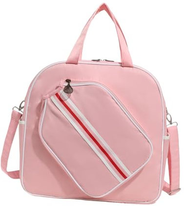 Harilla Tennistasche, Tennis-Tragetasche, Abnehmbarer, Verstellbarer Schultergurt, hochwertige Tennis-Handtasche, stilvolle Schläger-Tragetasche, Pink Style A