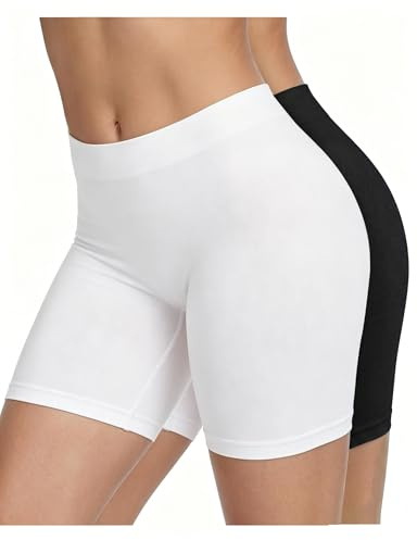 AURUZA Under Dress Shorts For Women (Black White,M)