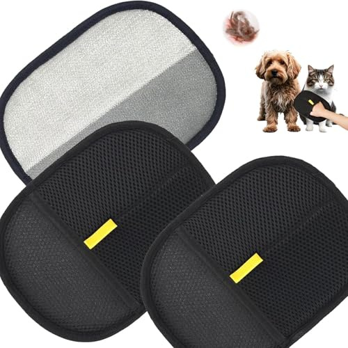 Pack of 3 Fur Magnet, Reusable Pet Hair Remover Glove, Static Removal Gloves for Pet Hair for Washing Deshedding Care, for Smooth and Healthy Fur Pet for Clothes