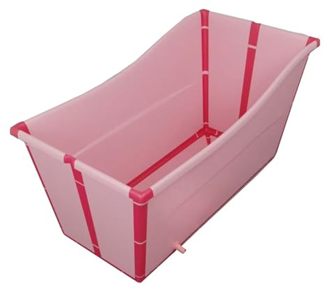 Effortsaving Faltbare Badewanne Erwachsene,Mobile Badewanne für Den Außenbereich,Ideal für Kleine Badezimmer(Color:pink)
