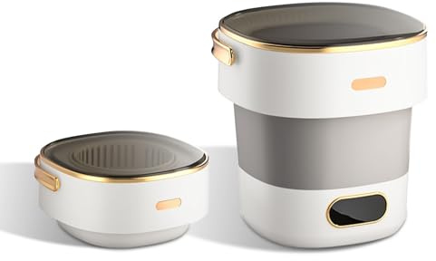 Portable Washing Machine, 16L 2KG Mini Foldable Washer and Spin Dryer With 3 Cleaning Modes, Laundry Machine for Underwear, Baby Clothes, and Small Item, for Camping, RV, Travel, Apartments, Dorm-Grey