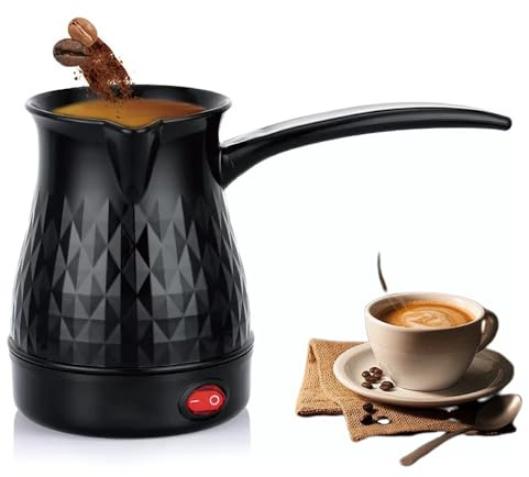 AXVRAV Cafetière électrique avec anse - 500 ml - Cafetière turque à induction - Cafetière turque - Cafetière à expresso portable pour la maison, le bureau, les voyages, l'hôtel
