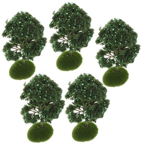 Parliky 5 pièces Lot de Mini Arbres Artificiels pour Maquettes Modèles Réalistes de Pommiers Plastique pour Décoration de Paysage Micro Paysager et Table Sable DIY