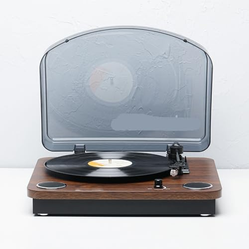 Giradischi retrò, grammofono vintage, compatibile con dischi in vinile da 7/10/12 pollici, velocità 33/45/78 giri/min, altoparlanti 4Ω 5W