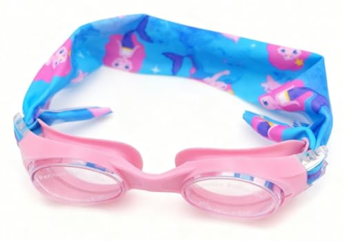 DOLFY Lunettes Piscine Enfant Fille Sirènes 3-12 Ans – Lunettes Natation Enfant Étanches Anti-Buée avec Bandeau Stretch Doux qui ne Tire Pas les Cheveux – Protection UV – Piscine, Plage, Apprentissage
