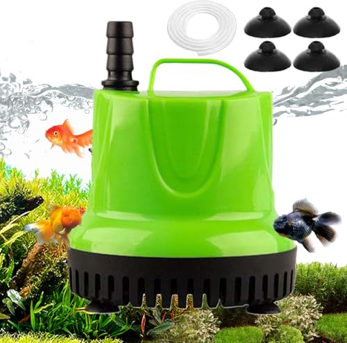 Aquarium Pump - Quiet Filter System with Suction Cup, Fish Tank Water Pump, Adjustable Ultra Quiet Device for Fountain Drainage Pond Irrigation Terrarium Hydroponic Pool Sump, Statuary, Hydroponics