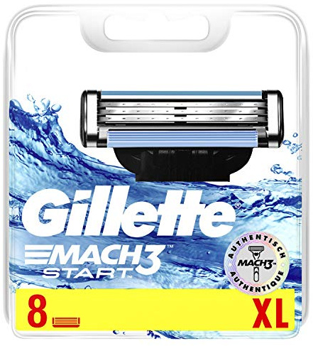 Gillette Mach3 Start Rasierklingen, 8 Ersatzklingen für Nassrasierer Herren mit 3-fach Klinge
