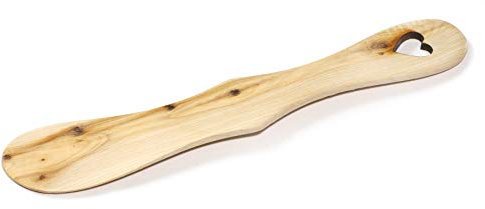Nordic Art Store Cuchillo de mantequilla - Hecho a mano con madera de enebro no tratada nórdica - Mango único en forma de corazón