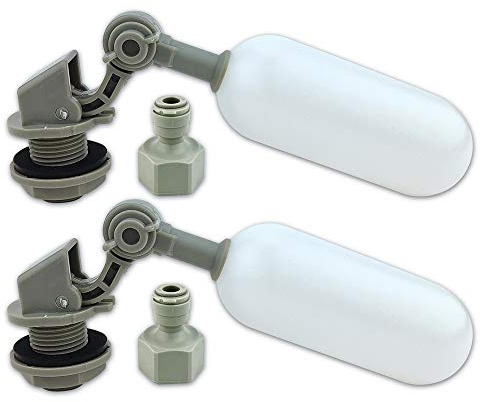 Finerfilters Adjustable Float Valve 1/4 for Reverse Osmosis, Aquariums, Hydroponics, Automatic Feeders (2 Pack)