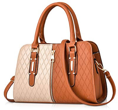NICOLE & DORIS Schultertasche Damen Mode PU Leder Schick Shopper Handtasche Umhängetasche Tote Handtaschen mit Quasten Orange