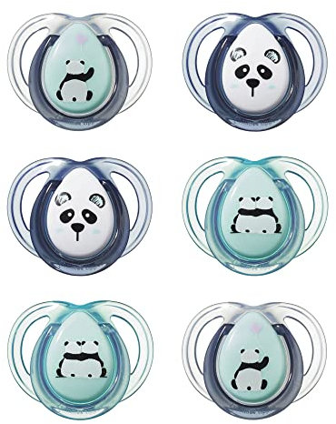 Tommee Tippee Anytime Soothers, Symmetrical Orthodontic Design, BPA-Free Silicone, 6-18m, Pack of 6 Dummies