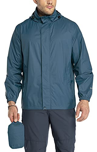 33,000ft Packable Rain Jacket Men's Lightweight Waterproof Rain Shell Jacket Raincoat with Hood for Golf Cycling Windbreaker