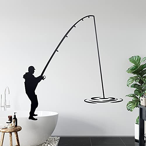 Angler Angeln Angelplatz Wandtattoo Wandaufkleber Wall Sticker - Dekoration, Küche, Wohnzimmer, Schlafzimmer, Badezimmer