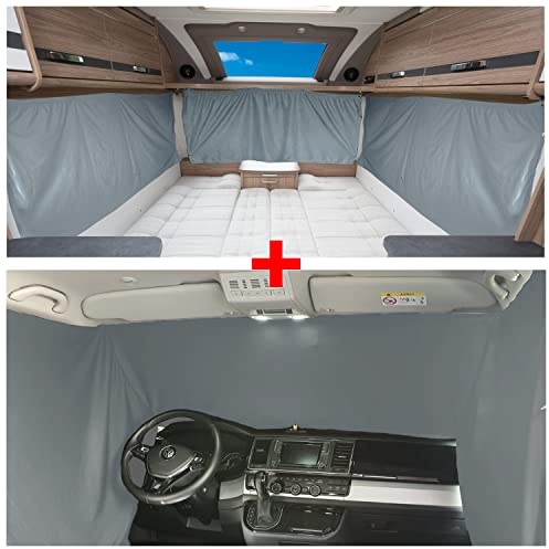 BREMER SITZBEZÜGE Blackout Gardinen Set kompatibel mit Opel Zafira Life D ab 2019 Sonnenschutz Camping Camper Zubehör Komplet-Set Gardinen Vorhang Blickdicht zubehör